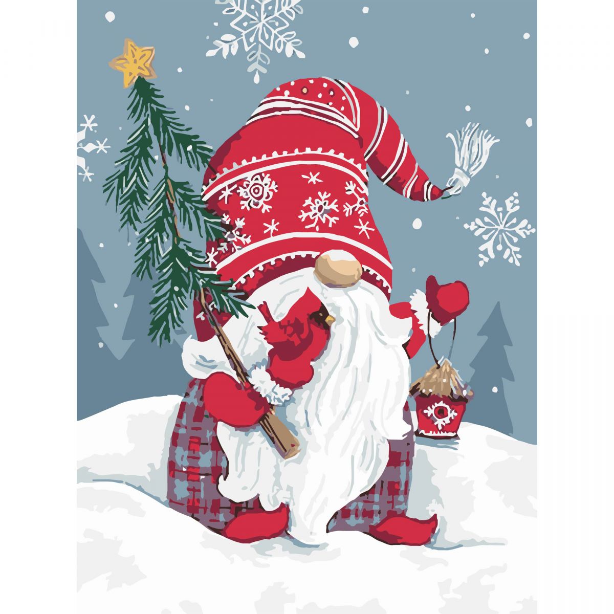 Картина по номерах "Гном із пташкою" 30х40 см  фото 1