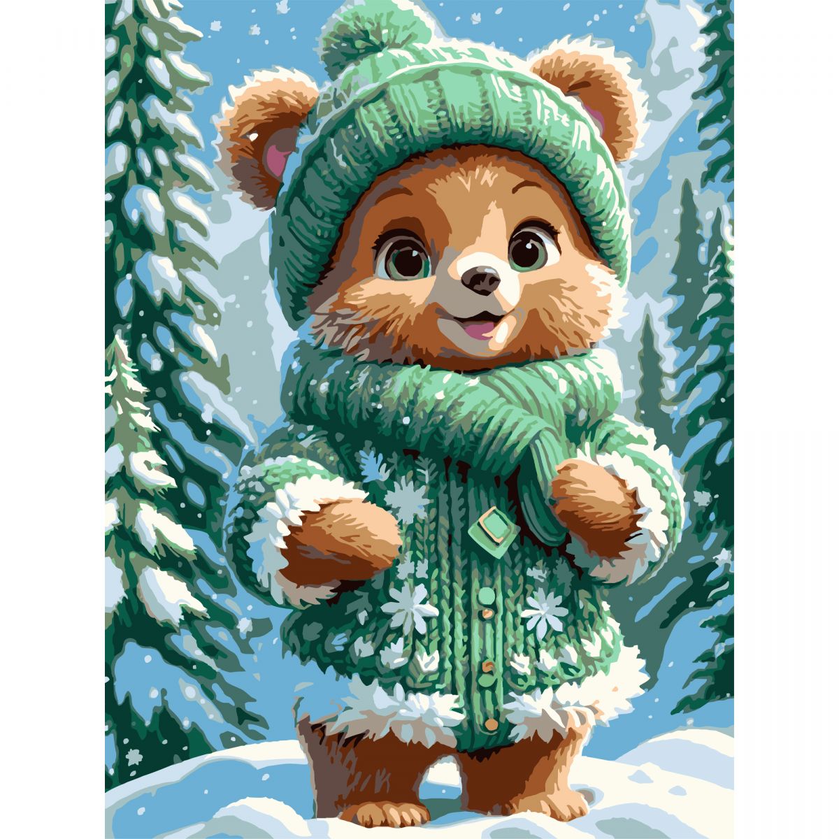 Картина по номерах "Ведмедик у лісі" 30х40 см  фото 1