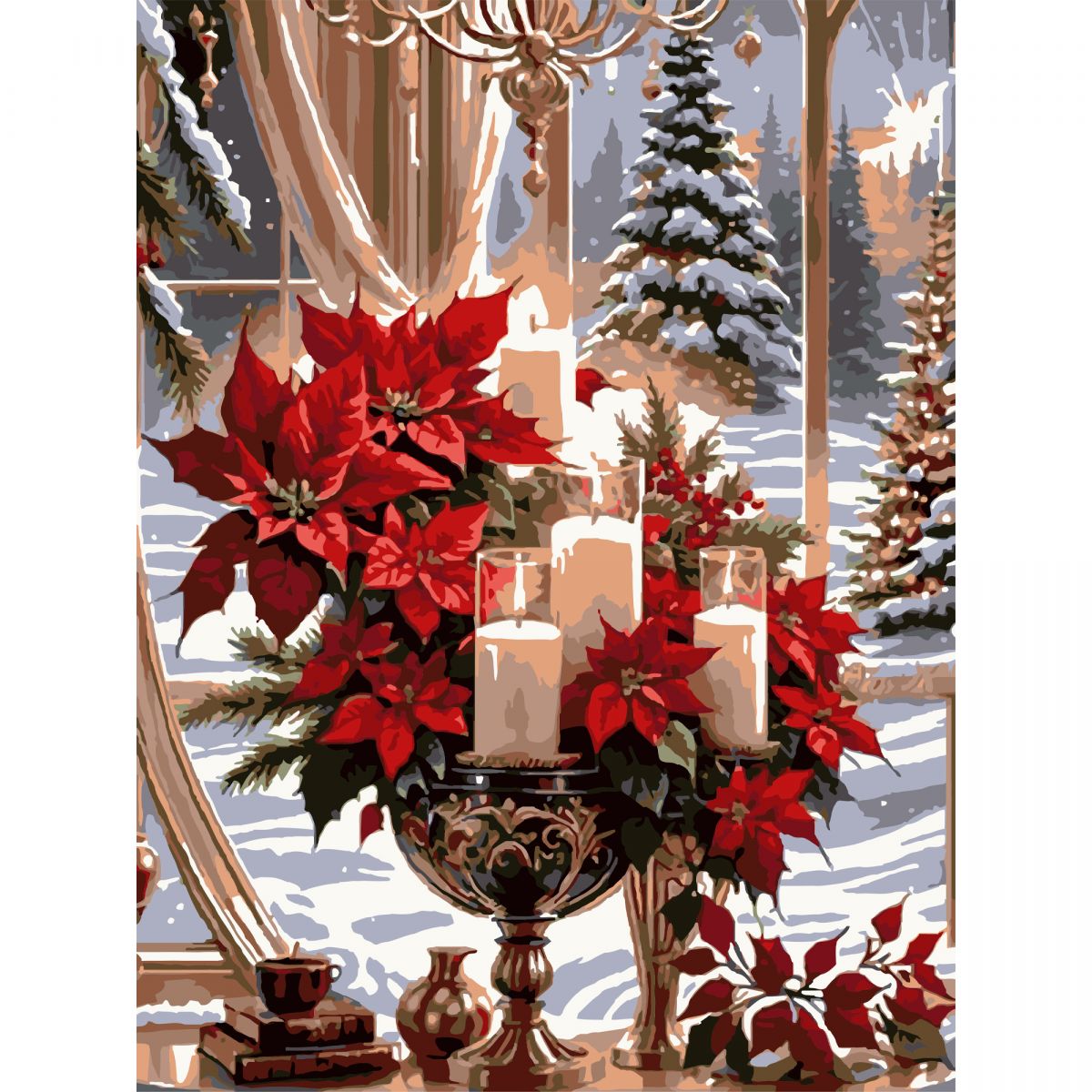 Картина по номерах "Різдвяні свічки" 30х40 см  фото 1