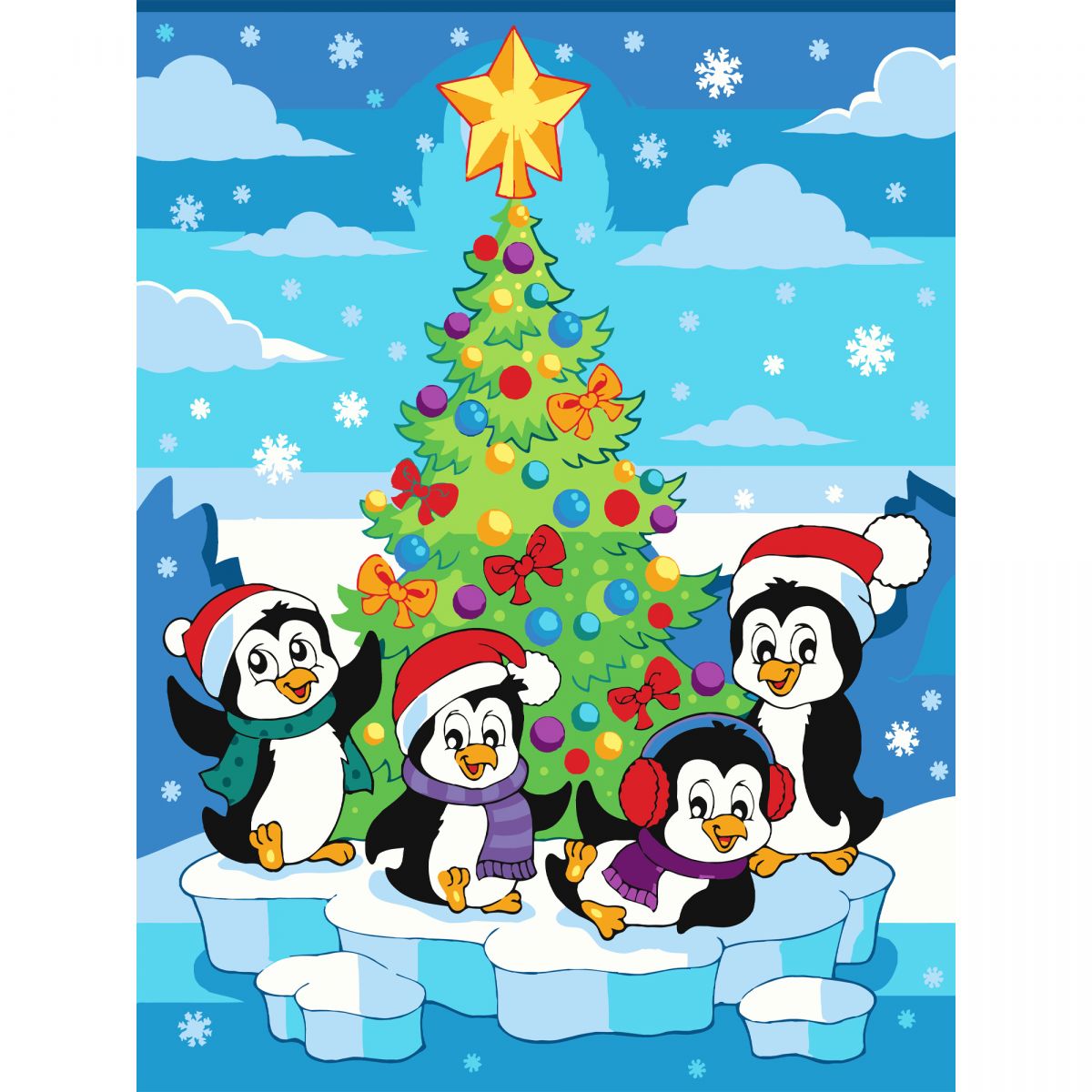 Картина по номерах "Веселі пінгвіни" 30х40 см  фото 1