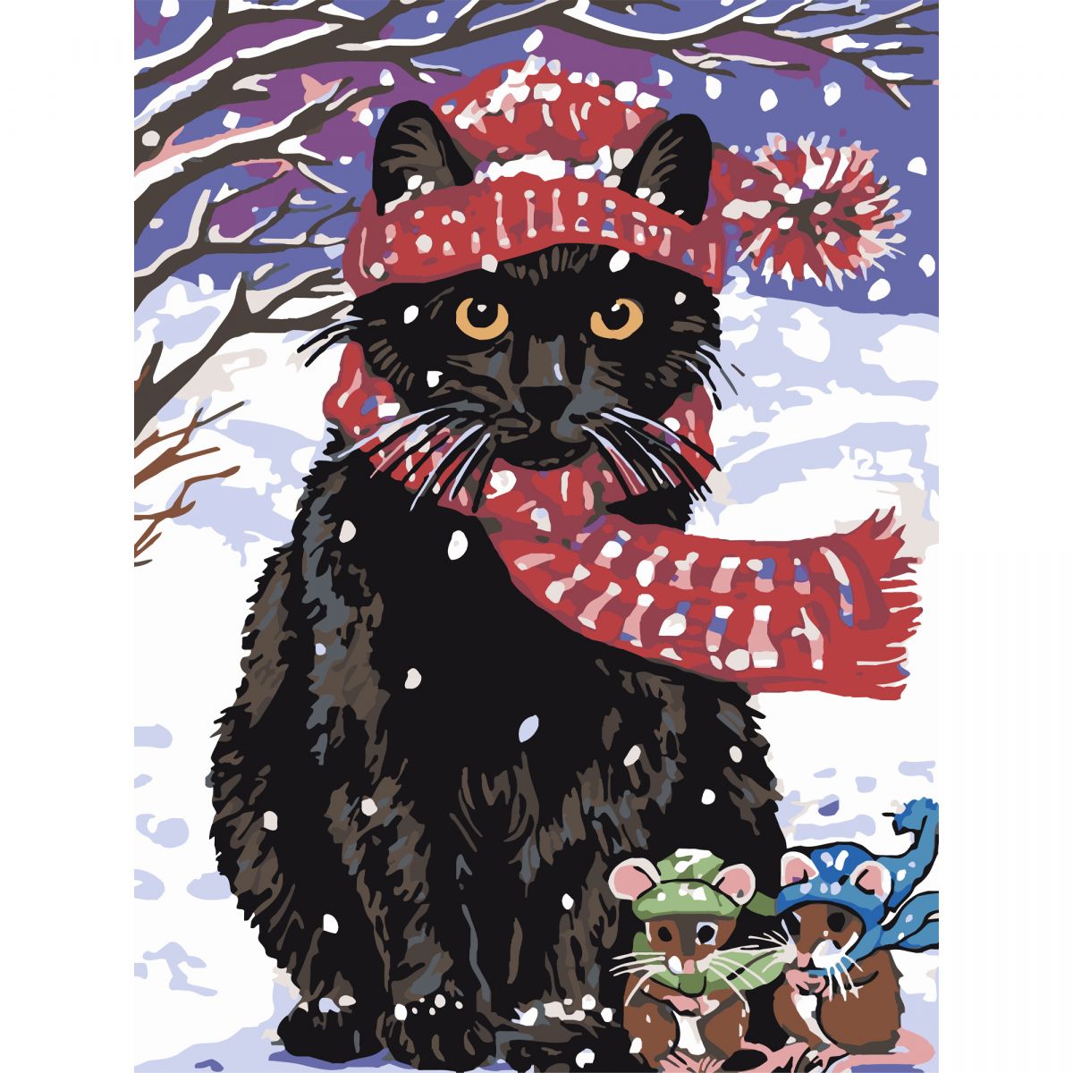 Картина по номерах "Кіт і мишенята 30х40 см  фото 1