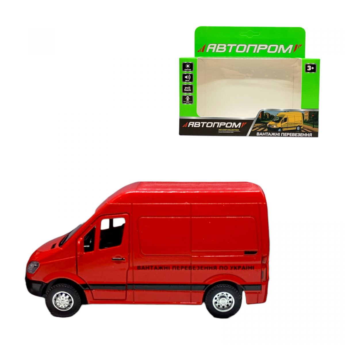 Машина АВТОПРОМ MERCEDES SPRINTER (ЧЕРВОНИЙ)  фото 1