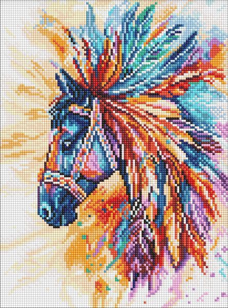 Алмазна мозаїка - "Яскравий кінь" ©art_selena_ua, 30х40см  фото 1