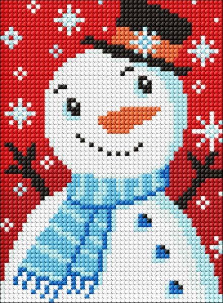 Алмазна мозаїка без підрамника - "Містер Сніговик" ©Mariia Davydova, 15х20см  фото 1