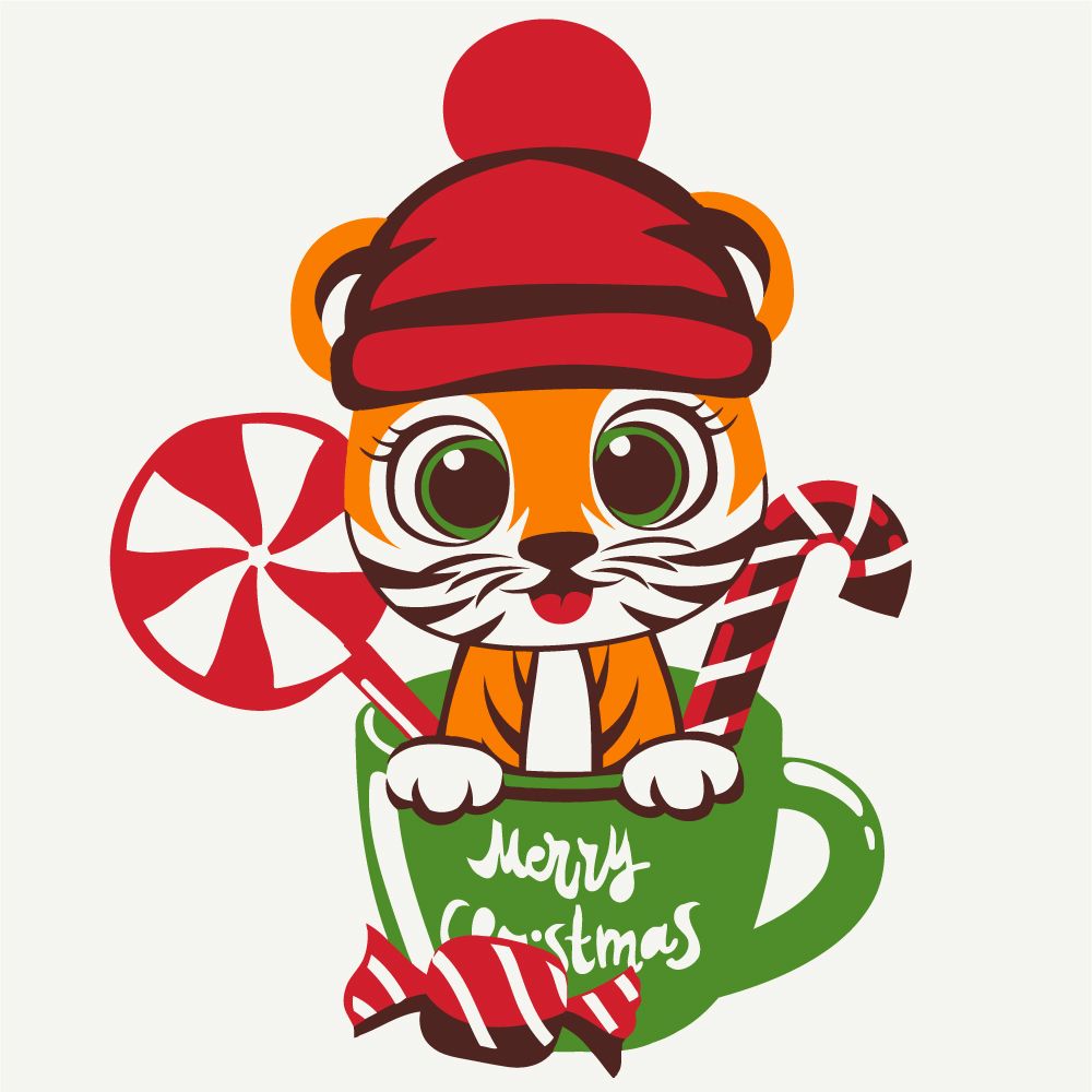 Картина по номерам "Полосатик со сладостями" 20x20 см.  фото 1