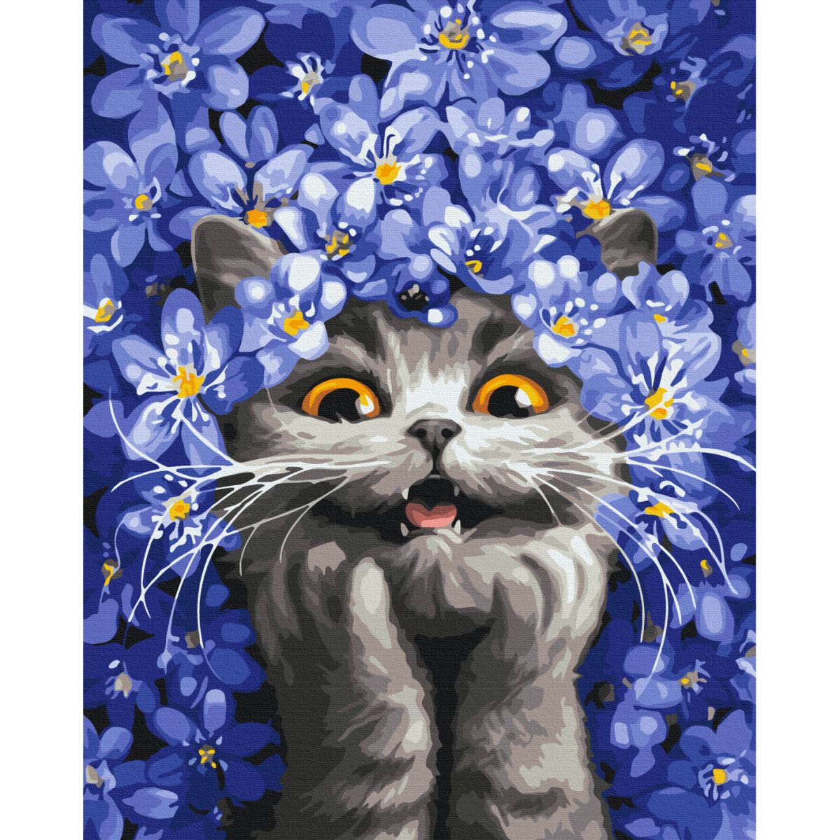 Картина по номерам "Киса в подснежниках" 40x50 см.  Марианна Пащук  фото 1