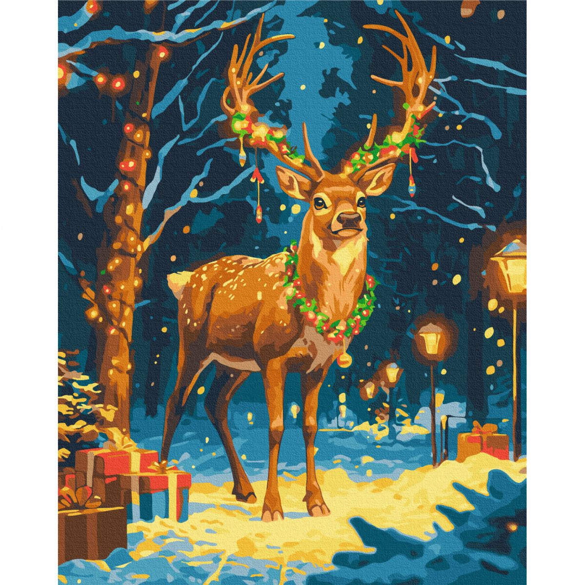 Картина по номерам "Рождественский олень" 40x50 см.  фото 1