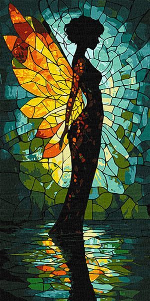 Картина за номерами - "Вітражний ангел" ©art_selena_ua, 40х80см  фото 1
