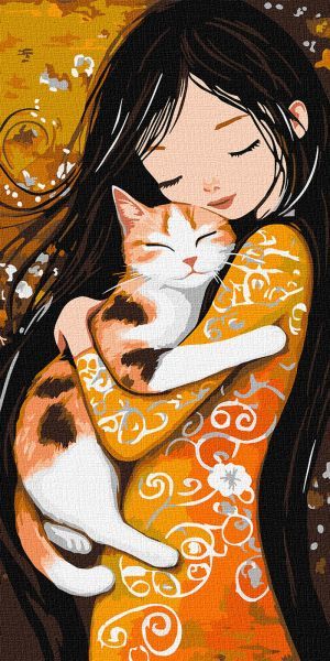 Картина за номерами - "Кіт на руках" ©art_selena_ua, 40х80см  фото 1