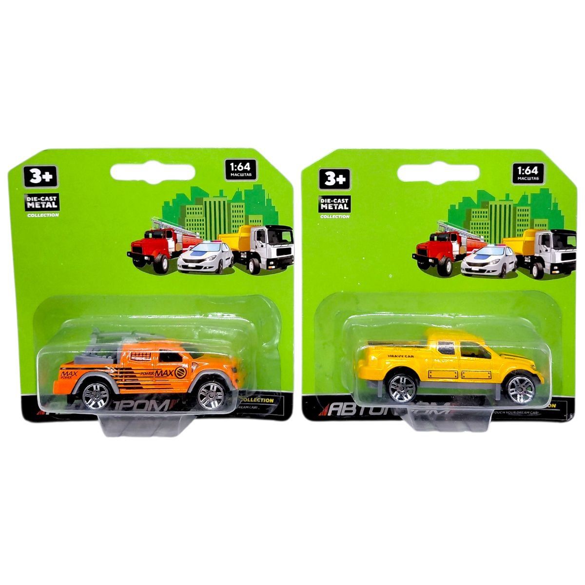 Машина металлическая АВТОПРОМ, 1:64, микс видов (планшет 15,5*11,5*4 см)  фото 1