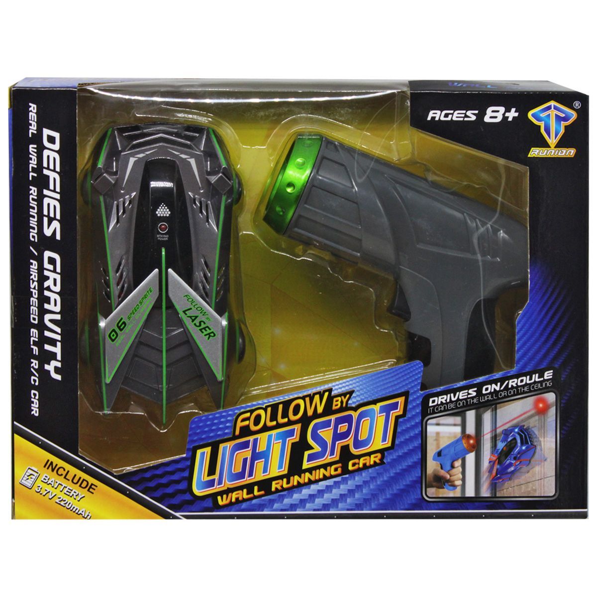 Уценка.  Машинка на радиоуправлении "Стенолаз", лазерный пульт (зеленая) Битый корпус  фото 1