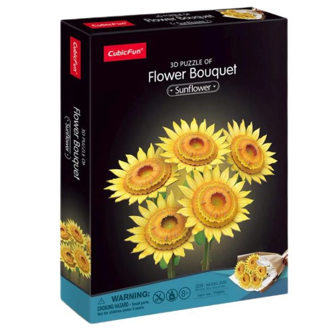 Трехмерная головоломка-конструктор серии Букет цветов "Желтые подсолнухи"  фото 1