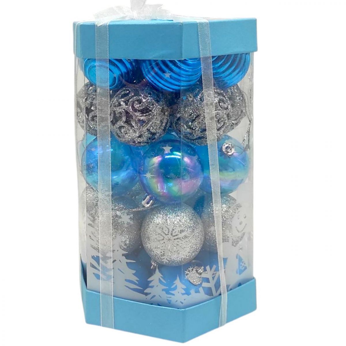 Уценка.  Новорічні прикраси,  35 штук, кульки, подарунки, D = 5 см, в слюді  - Повреждена упаковка  фото 1