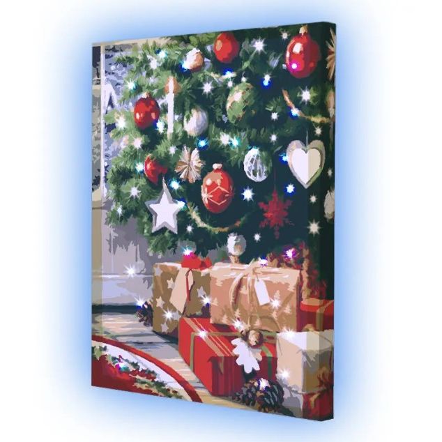 Картина по номерах зі світлодіодною підсвіткою "Святковий настрій" 40х50 см  фото 1