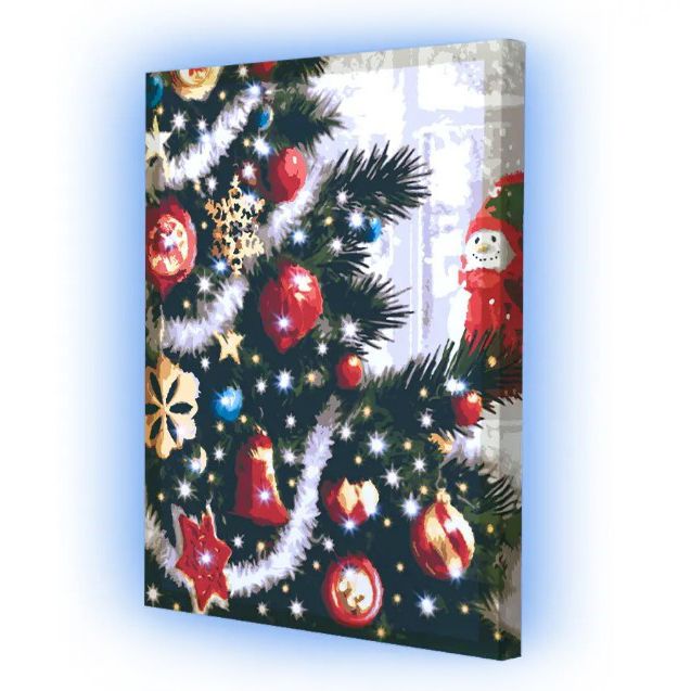 Картина по номерах зі світлодіодною підсвіткою "Святкові вогні" 40х50 см  фото 1