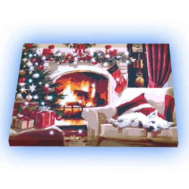 Картина по номерах зі світлодіодною підсвіткою "Різдвяне сяйво" 40х50 см  фото 1