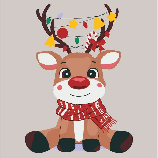 Картина по номерах зі світлодіодною підсвіткою "Оленя" 25x25 см  фото 1