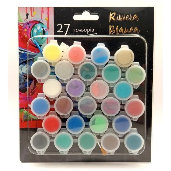 Фарба акрилова художня для живопису та декорування, 27 кольорів  фото 1