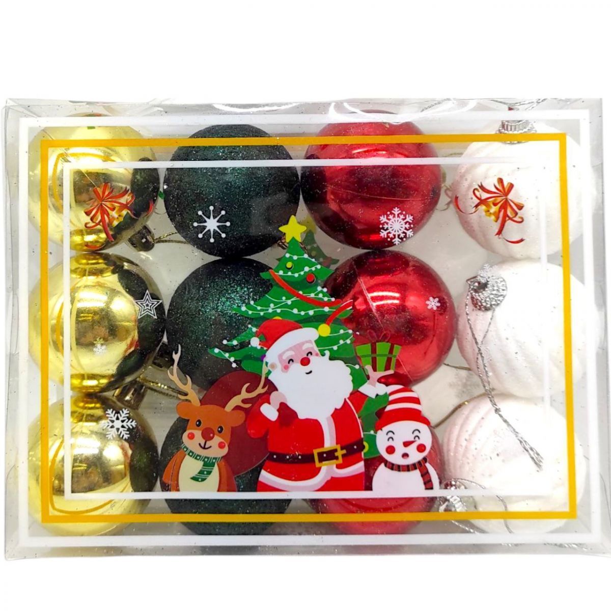 Уценка.  Новорічні прикраси,12 штук, кульки, D = 4,5 см, у слюді   - Повреждена упаковка  фото 1