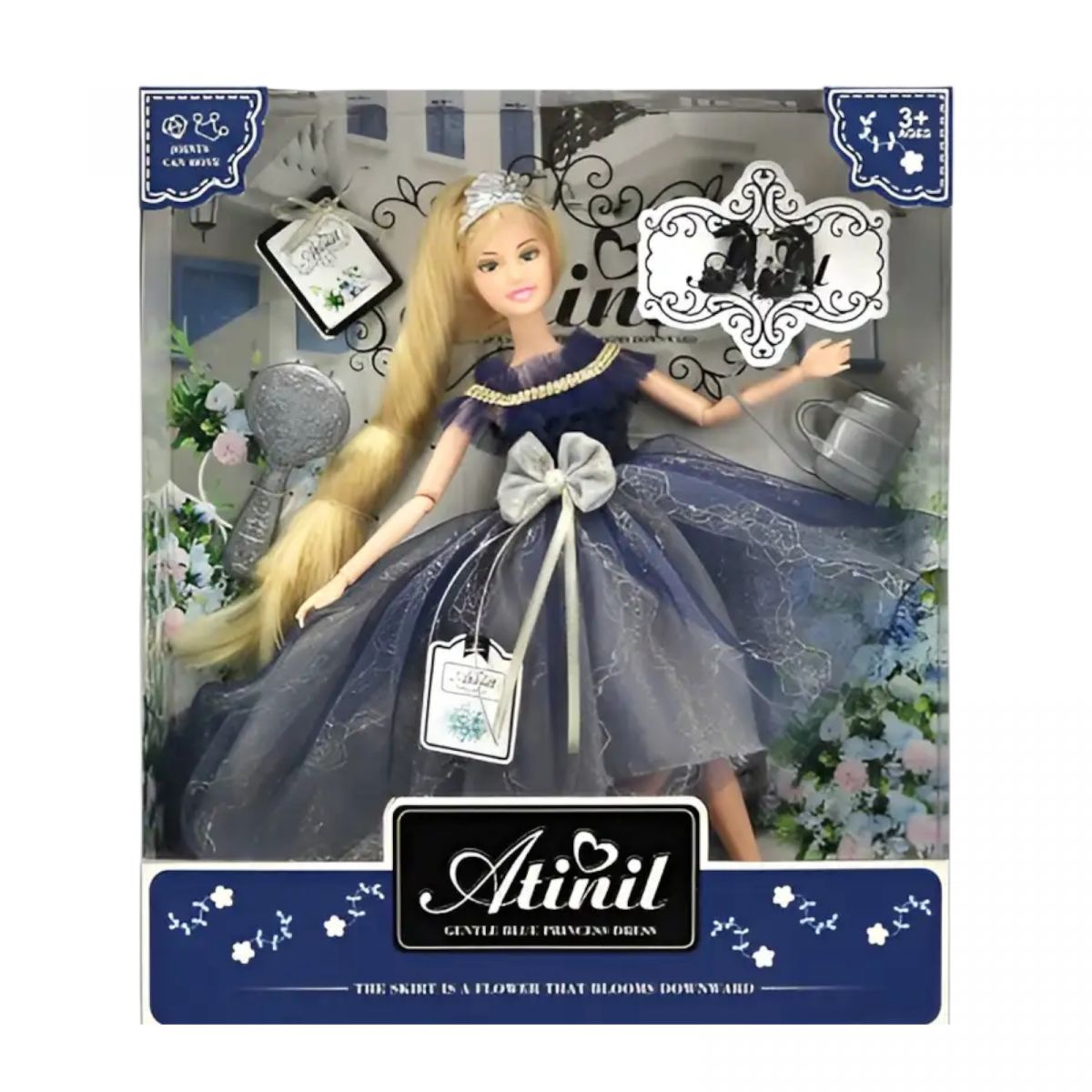 Кукла 29см (БЛОНДИНКА В СИНЕМ ПЛАТЬЕ)  фото 1