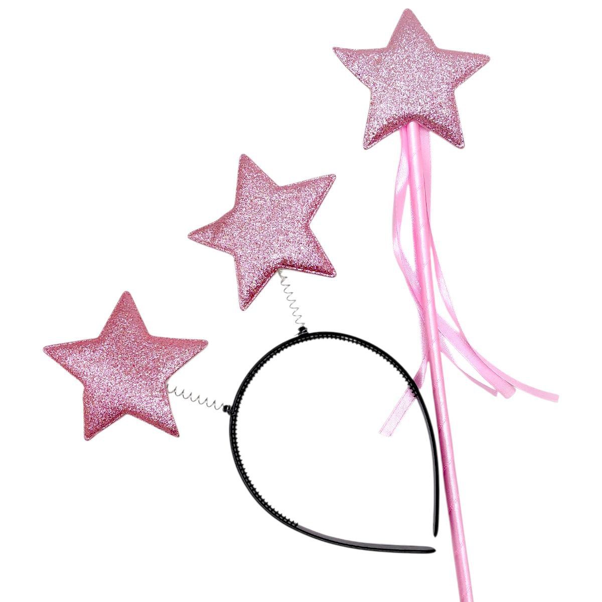 Набір новорічний (обруч із чарівною паличкою) "Зірочка" рожевий  фото 1