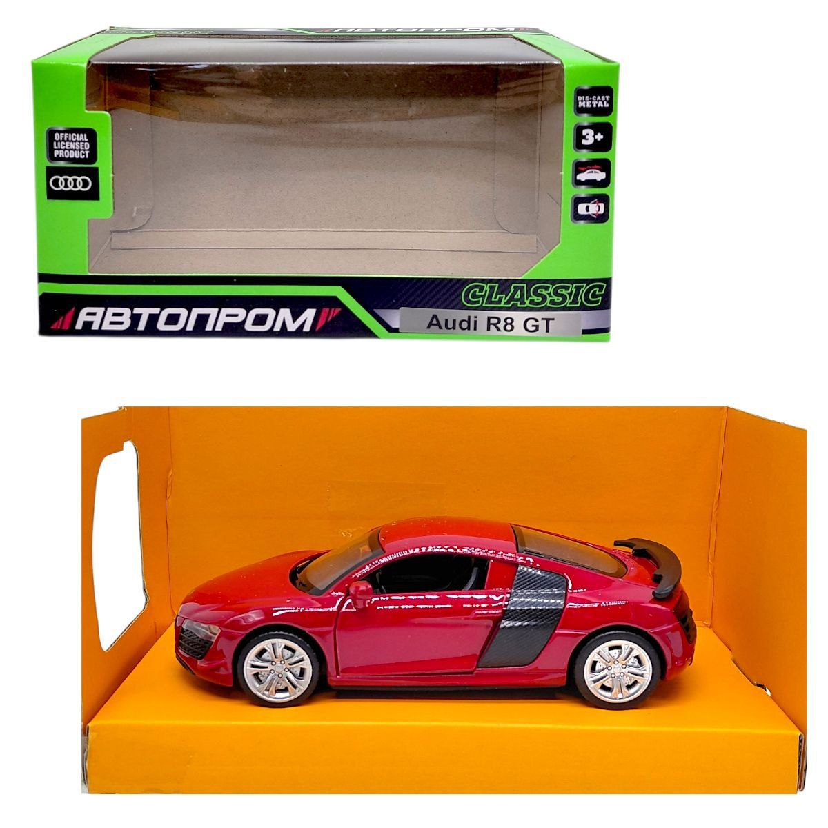 МАШИНА АВТОПРОМ (МЕТАЛЛИЧЕСКАЯ) Audi R8 GT (БОРДОВАЯ)  фото 1