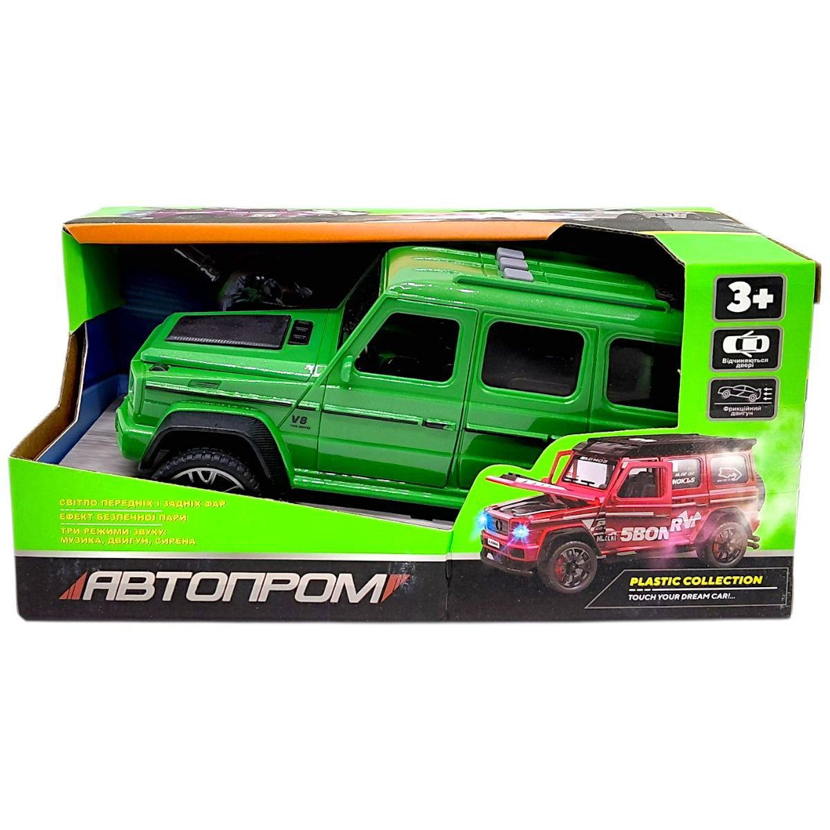 МАШИНА АВТОПРОМ (металева) MERCEDES G-CLASS (ЗЕЛЕНИЙ)  фото 1