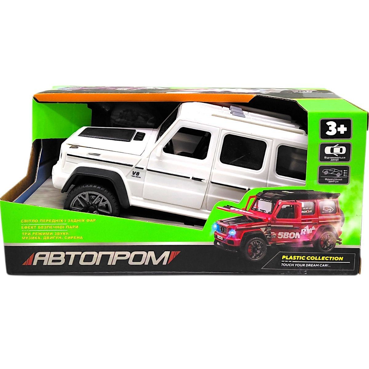 МАШИНА АВТОПРОМ (металева) MERCEDES G-CLASS (БІЛИЙ)  фото 1