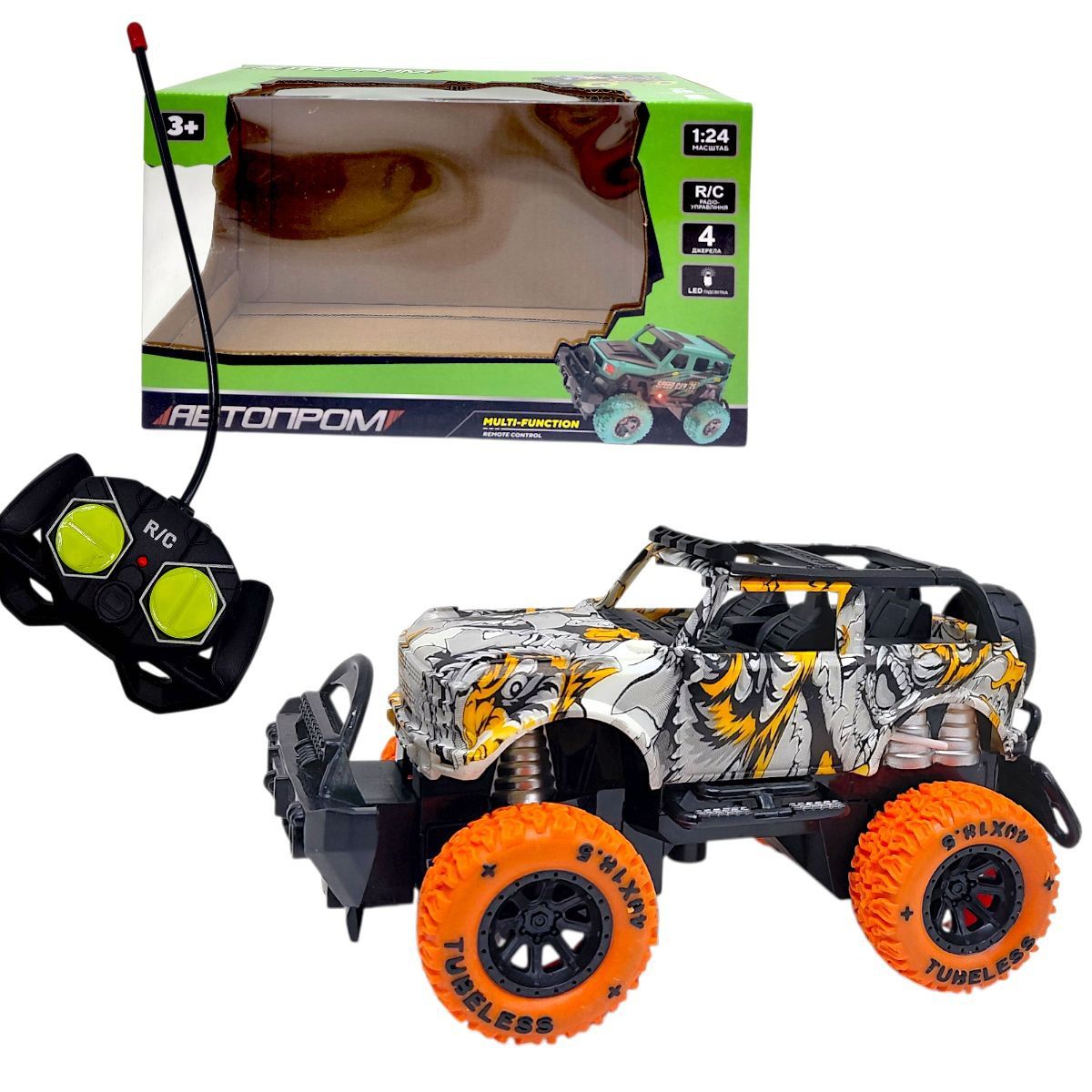 Машина на радіокеруванні "ДЖИП" (ПОМАРАНЧЕВИЙ)  фото 1