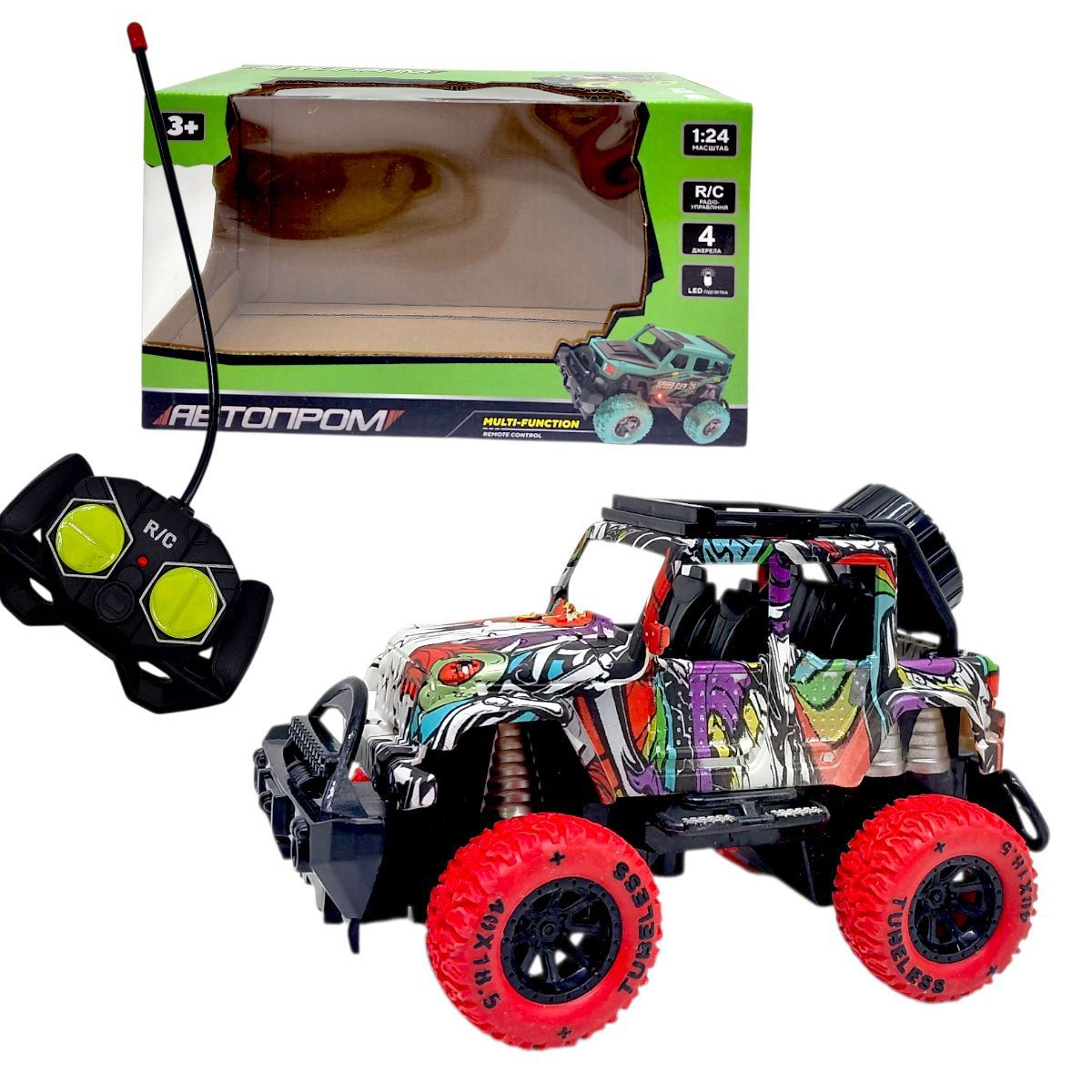 Машина на радіокеруванні "ДЖИП" (ЧЕРВОНИЙ)  фото 1