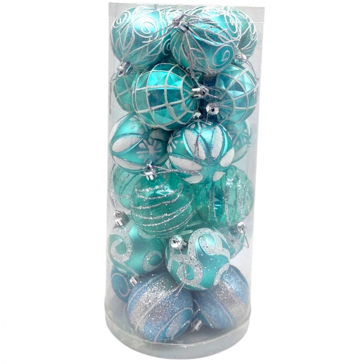 Уценка.  Новогодние украшения, 24 штуки, шарики, D=6 см, в слюде - Повреждена упаковка  фото 1