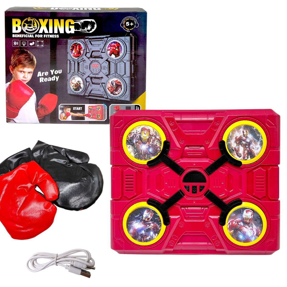 Електронний бокс (акумулятор, USB кабель, підсвічування, музика,  bluetooth, режими гучності) в коробці 28х33х6,5 см  фото 1