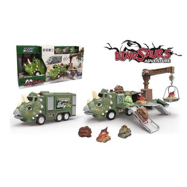 Парковка (инерционный механизм, 3 машинки, подъемный кран, 10 мелодий, звуки работы, рык, подсветка, наклейки, инструкция)  фото 1