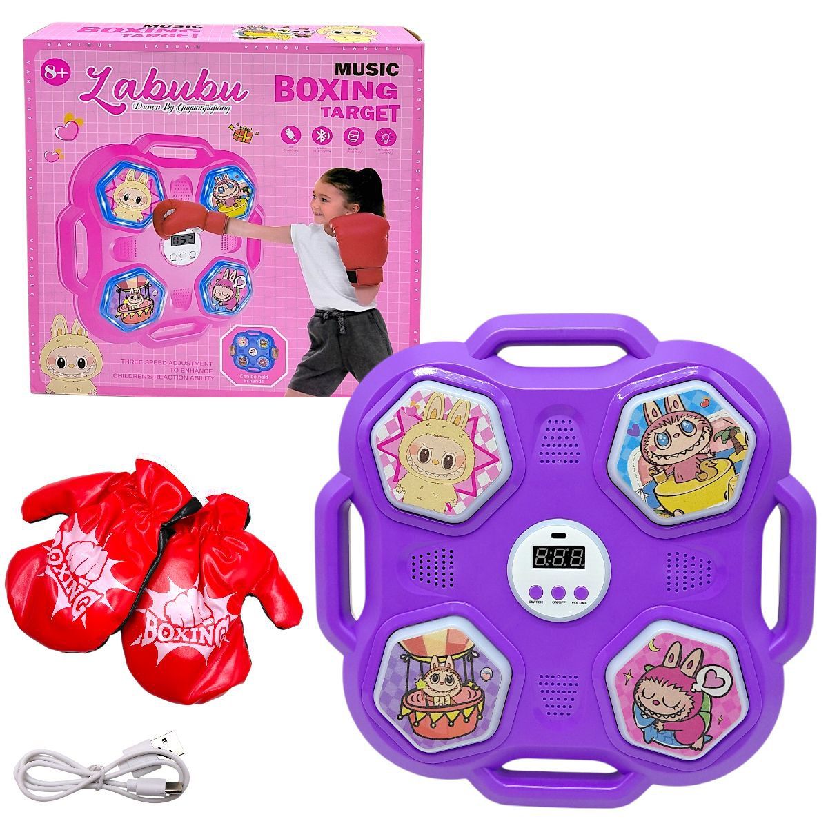 ЭЛЕКТРОННЫЙ БОКС "Лабубу" (30,5х7х30,5 см) (ФИОЛЕТОВЫЙ)  фото 1