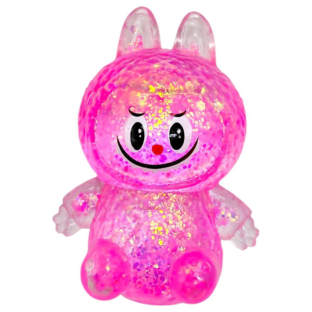 Антистрес жуйка-тягучка "Монстрик Лабубу" 10 см (РОЖЕВИЙ)  фото 1