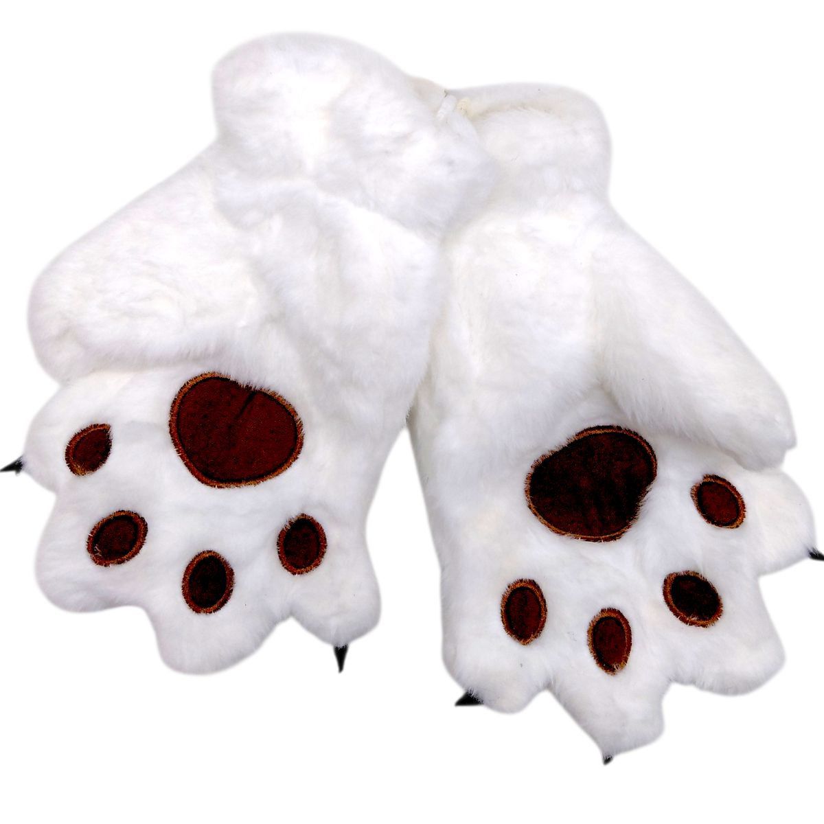 Детские меховые перчатки "Лапки" (БЕЛЫЕ)  фото 1