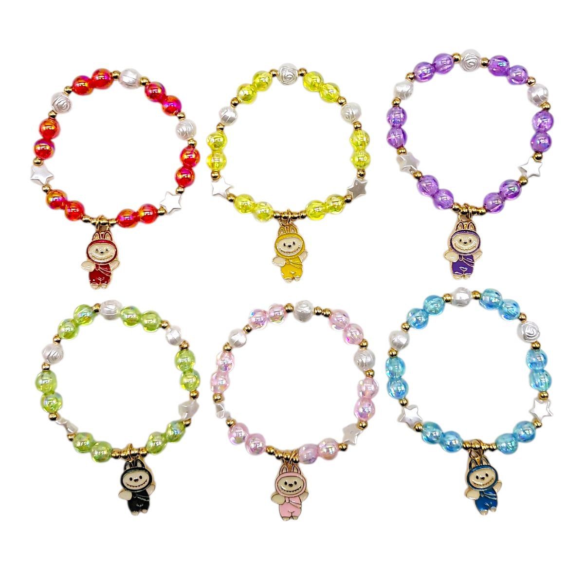 ДИТЯЧІ БРАСЛЕТИ НА РУКУ LABUBU (МІКС)  фото 1