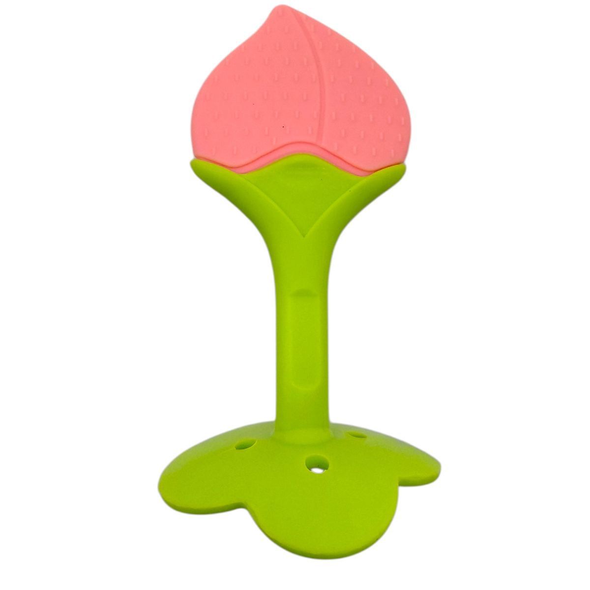 Силіконовий прорізувач Фрукти (ПЕРСИКОВИЙ)  фото 1