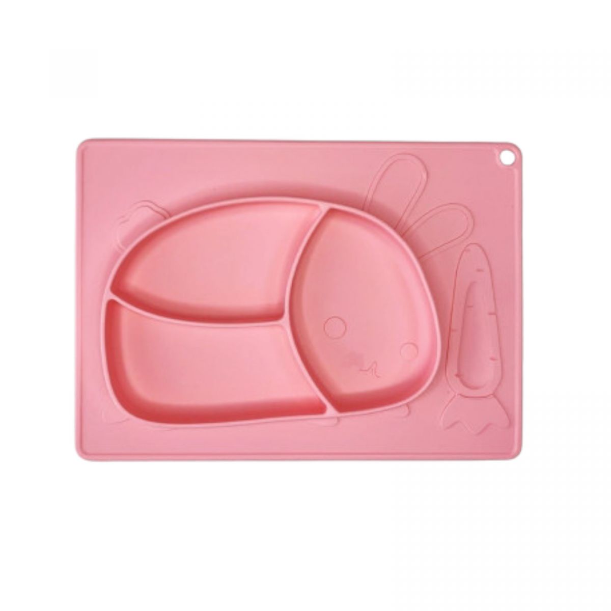 Силиконовая тарелка-коврик Зая (СВЕТЛО-РОЗОВЫЙ)  фото 1