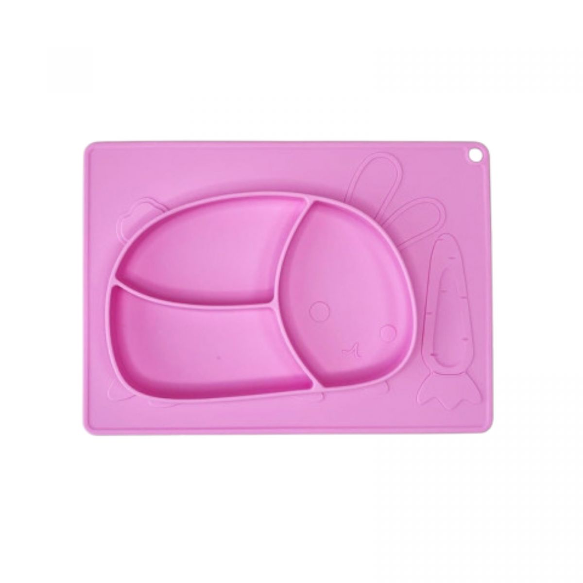 Силиконовая тарелка-коврик Зая (РОЗОВЫЙ)  фото 1