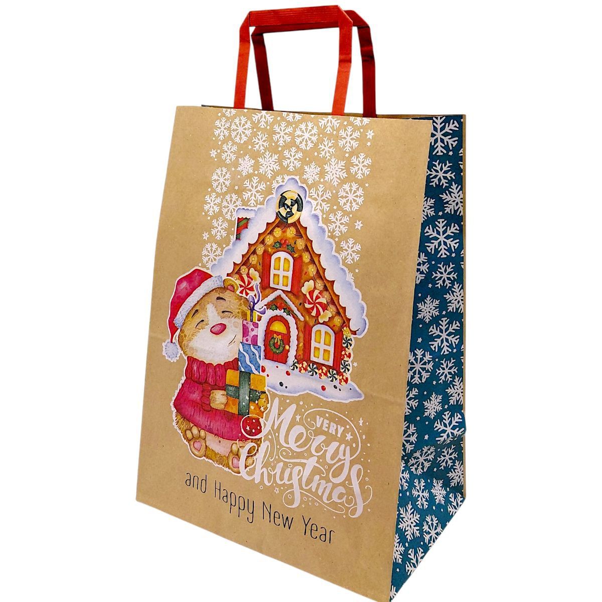 Пакет паперовий з ручками Крафт(25х15х34 см)  фото 1