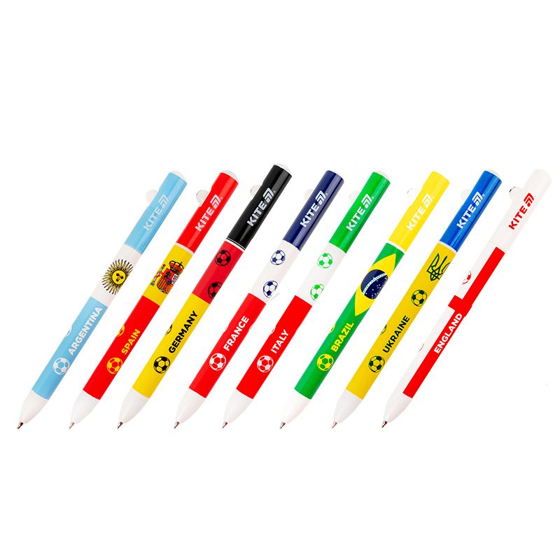 Ручка кулькова автоматична Football nations, синя  фото 1