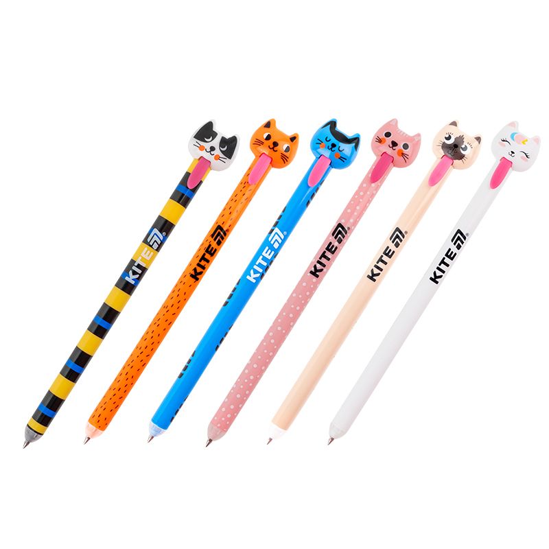 Ручка гелева автоматична «пиши-прай» Cats, синя  фото 1