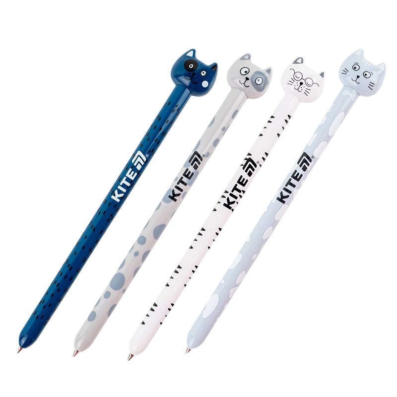 Ручка кулькова автоматична Funny cat, синя  фото 1
