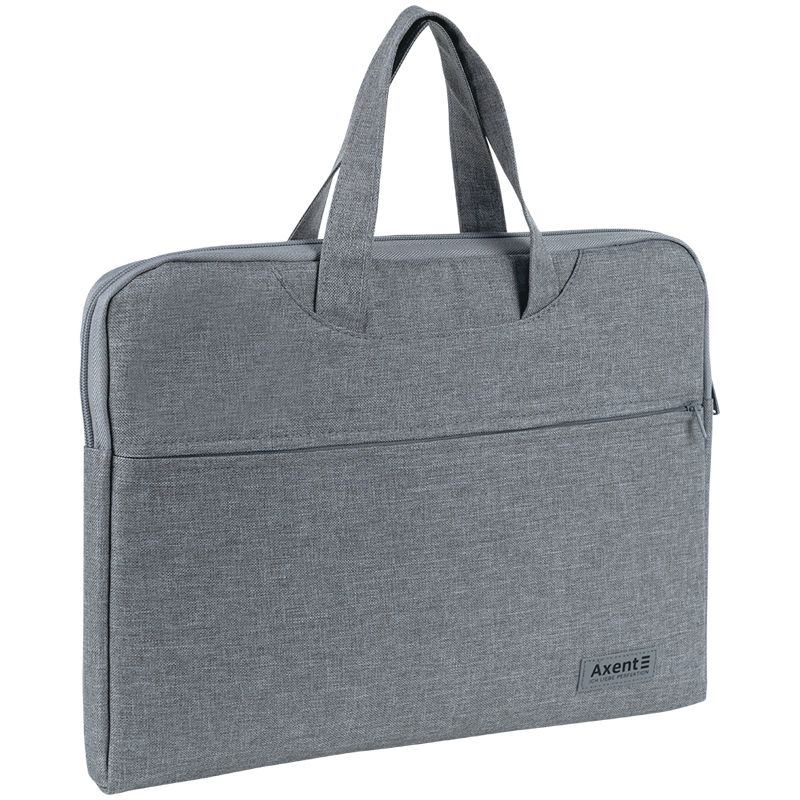 Сумка для документів текстильна А4, 1 відділ, світло-сіра  фото 1