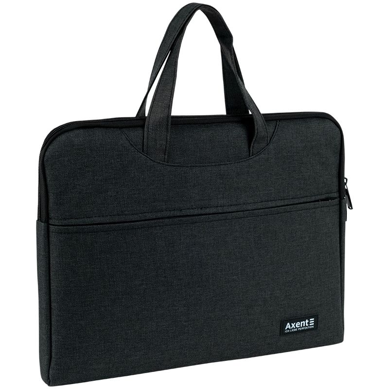 Сумка для документів текстильна А4, 1 відділ, темно-сіра  фото 1