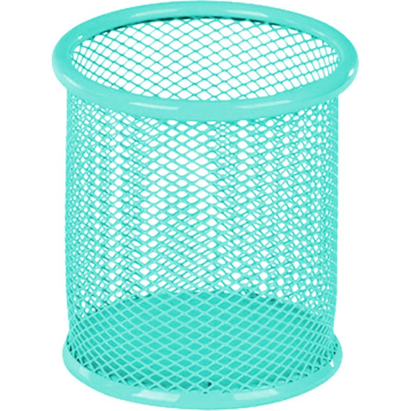 Підставка для ручок кругла 80х80х100мм, мет, бірюзова  фото 1