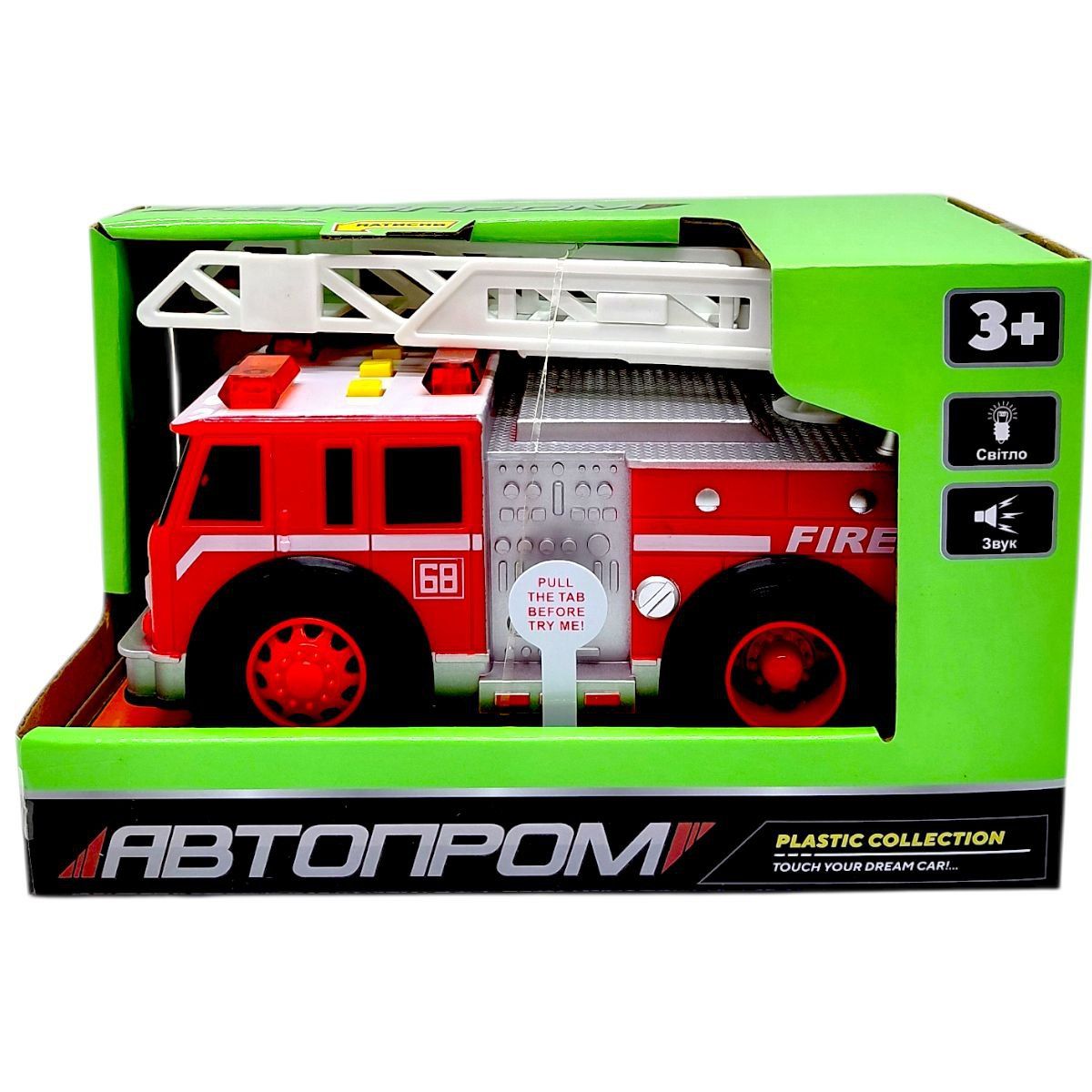 Машина АВТОПРОМ "Пожежна" (світло, звук, коробка - 21х13х11 см)  фото 1