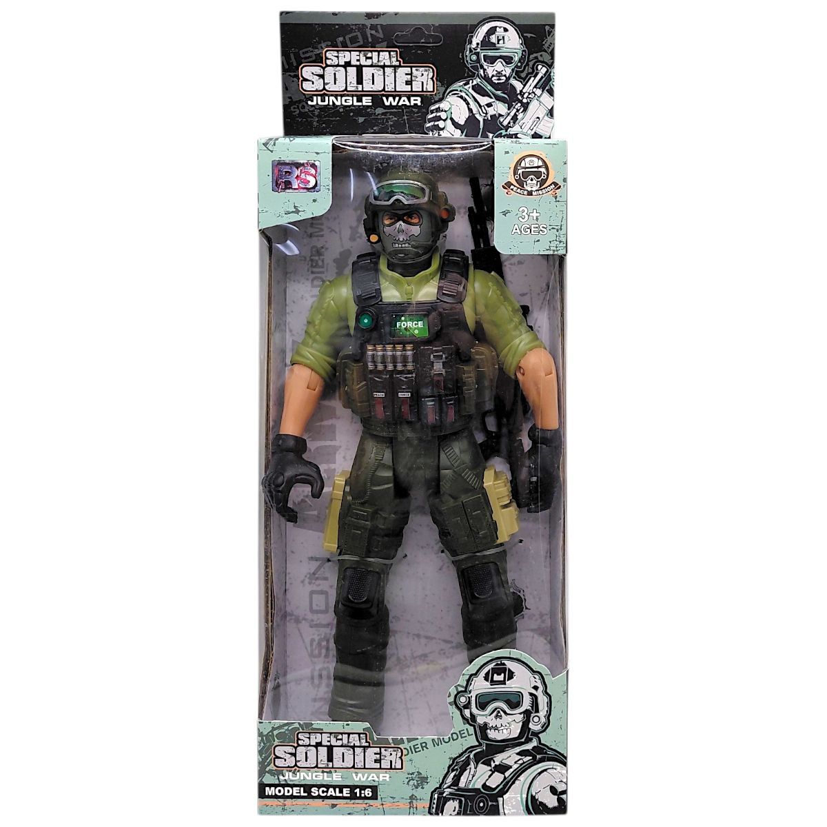 Игровая фигурка "Солдат.  JUNGLE WAR", 31 см, ЗЕЛЕНЫЙ (ВИД 1)  фото 1