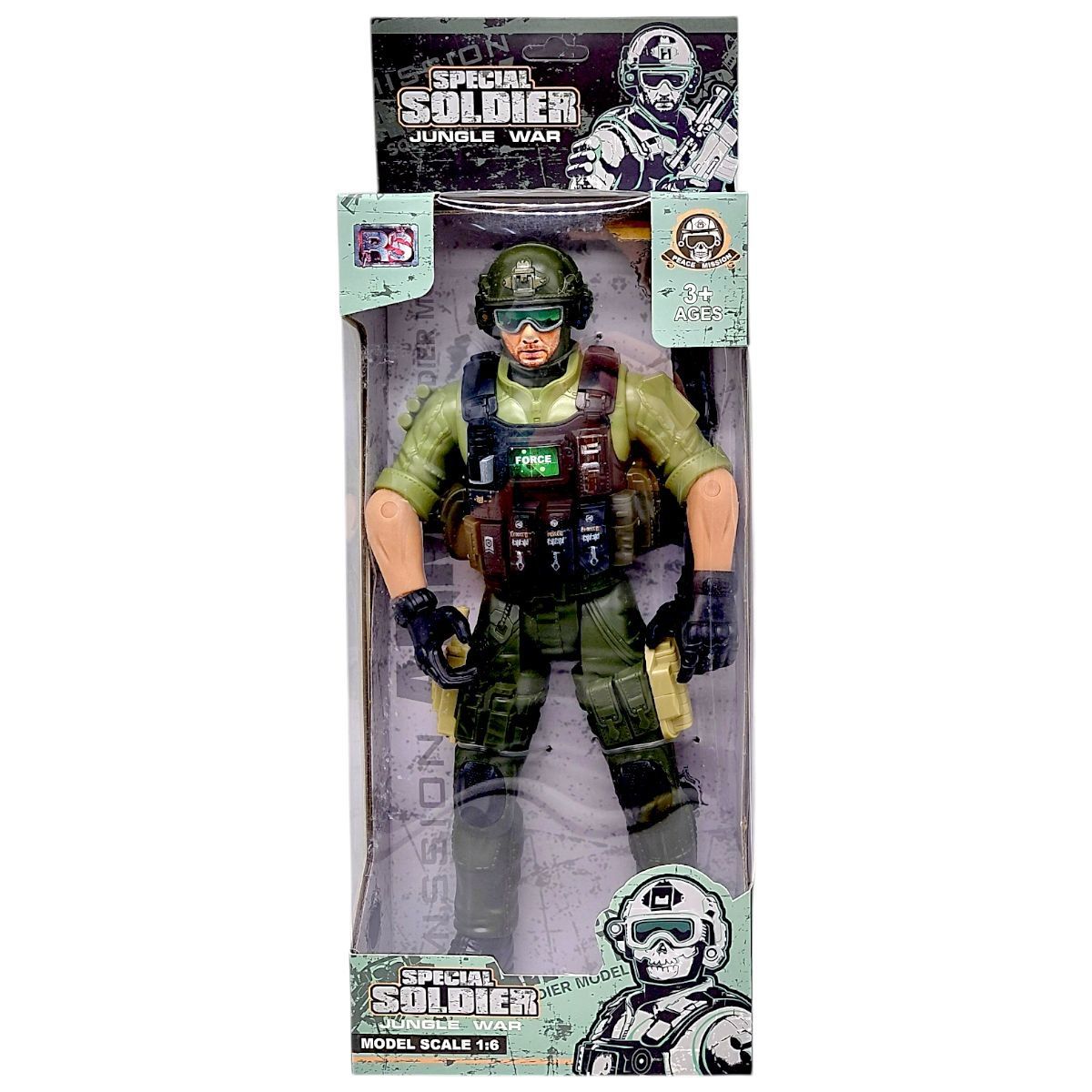 Игровая фигурка "Солдат.  JUNGLE WAR", 31 см, ЗЕЛЕНЫЙ (ВИД 2)  фото 1